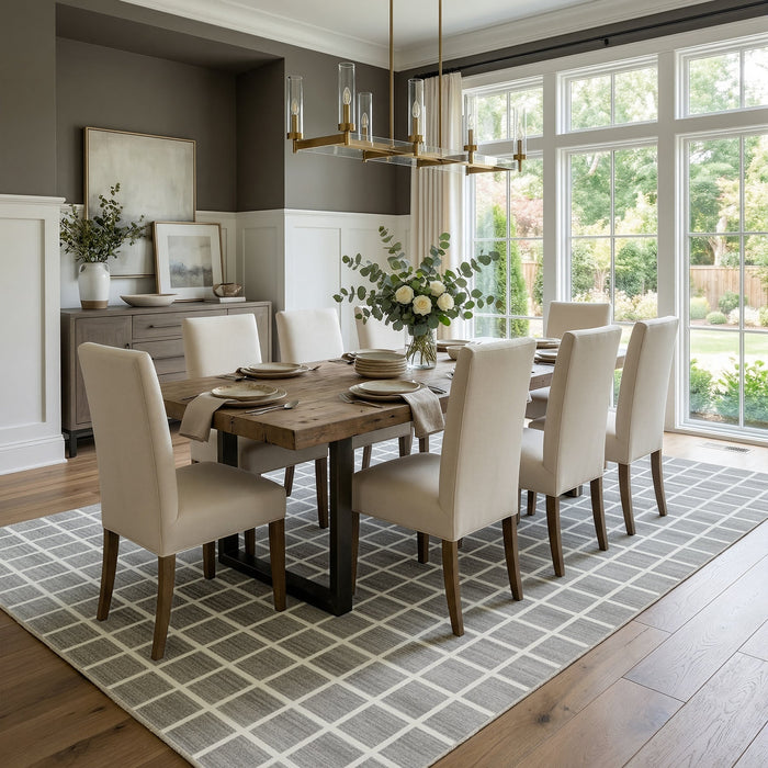 Tribesigns Modern Checked Rug, Washable Checkered Rug, Soft and Non-Slip for the Living Room, OEKO-TEX Certified