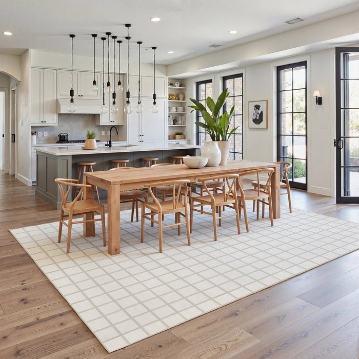 Tribesigns Modern Checked Rug, Washable Checkered Rug, Soft and Non-Slip for the Living Room, OEKO-TEX Certified