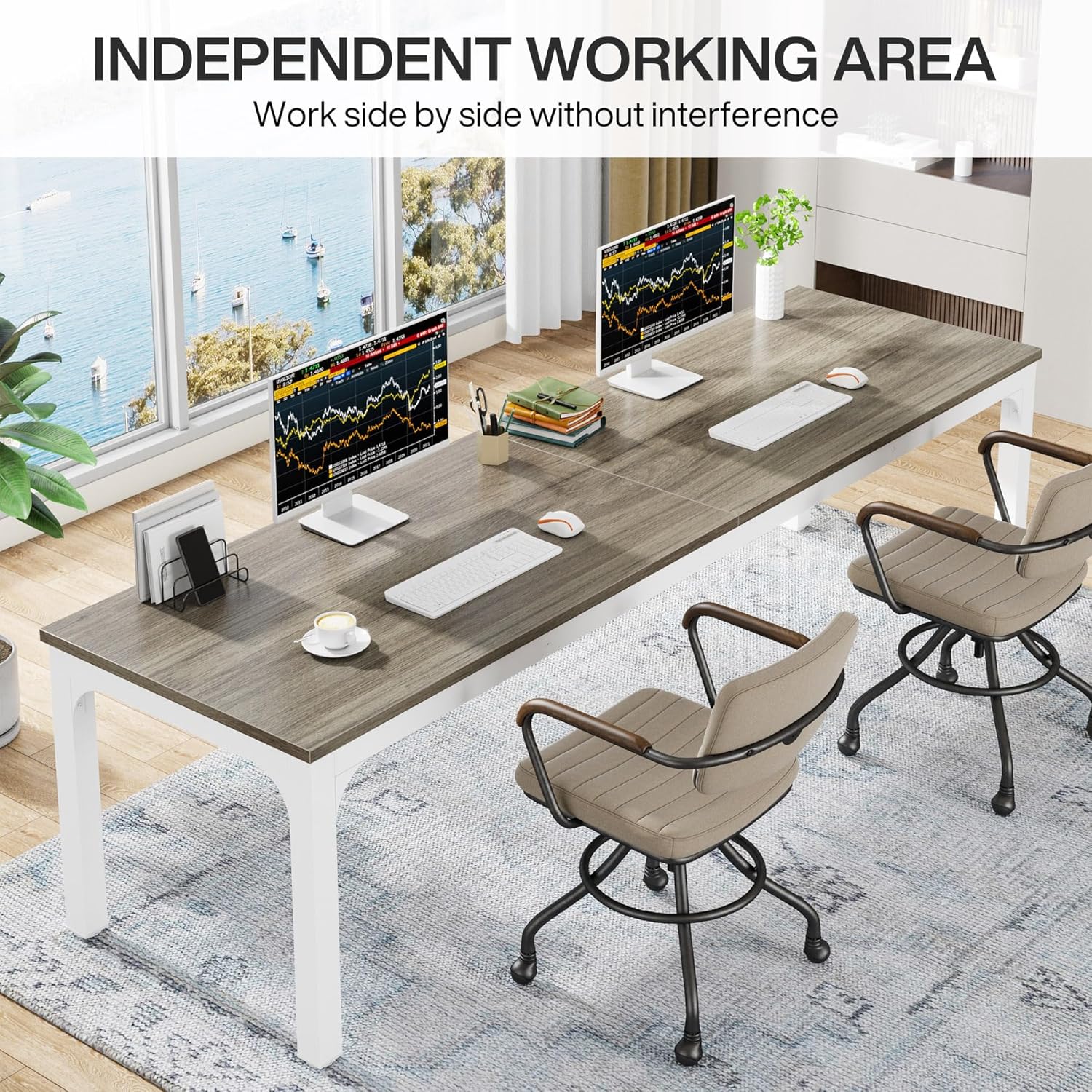 78.7" Rectangle Executive Desk,  Computer Desk 6FT Conference Table