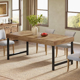 55" Tribesigns Farmhouse Dining Table, with Heavy-Duty Metal Legs for 4-6 People 3