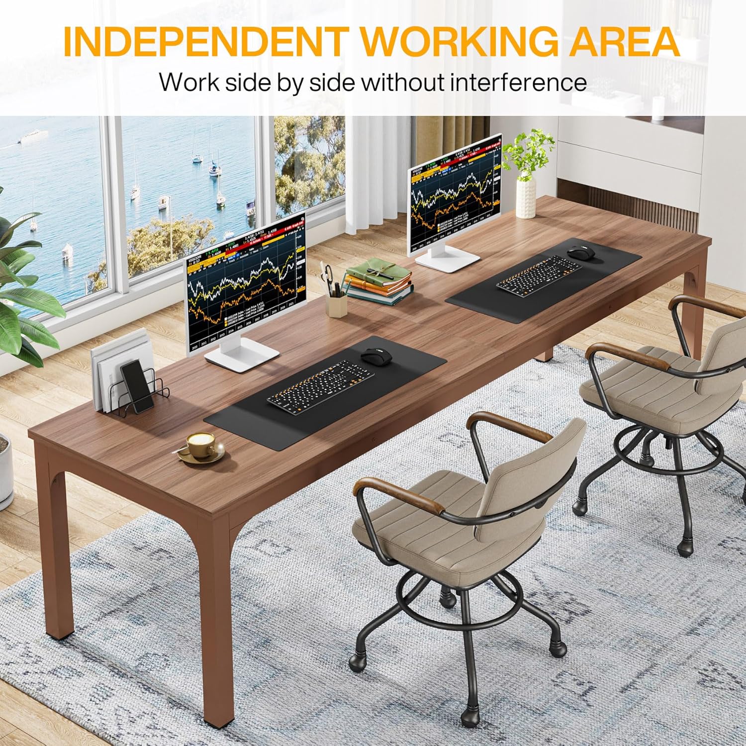78.7" Rectangle Executive Desk,  Computer Desk 6FT Conference Table