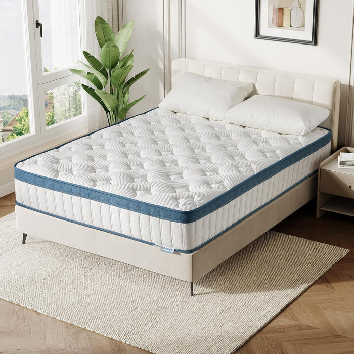90 x 200 cm Pocket Spring Mattress, H2 Firm Mattress with Memory Foam and Washable Cover