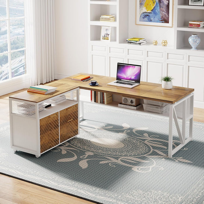 80cm File Cabinet, Lateral Printer Stand with Drawers & Rolling Casters