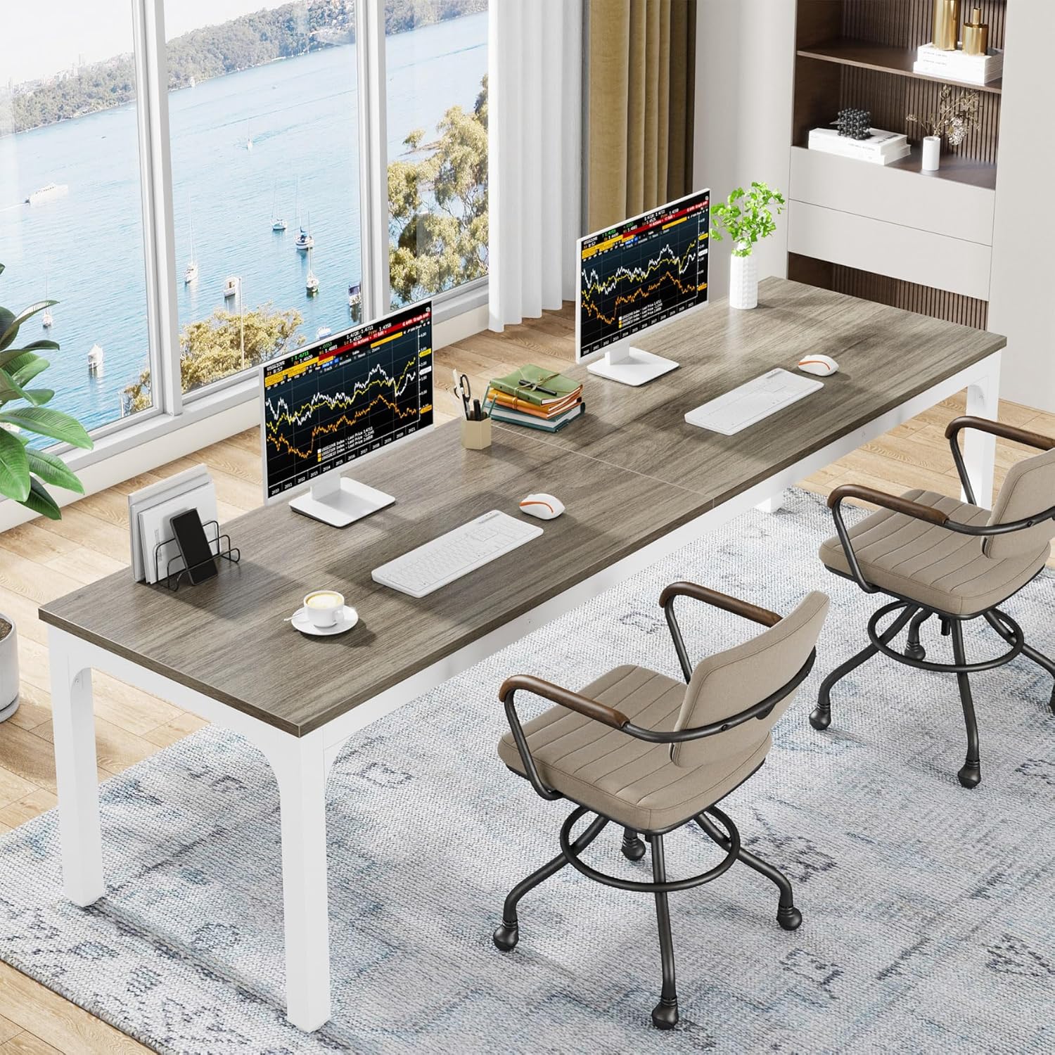 78.7" Rectangle Executive Desk,  Computer Desk 6FT Conference Table