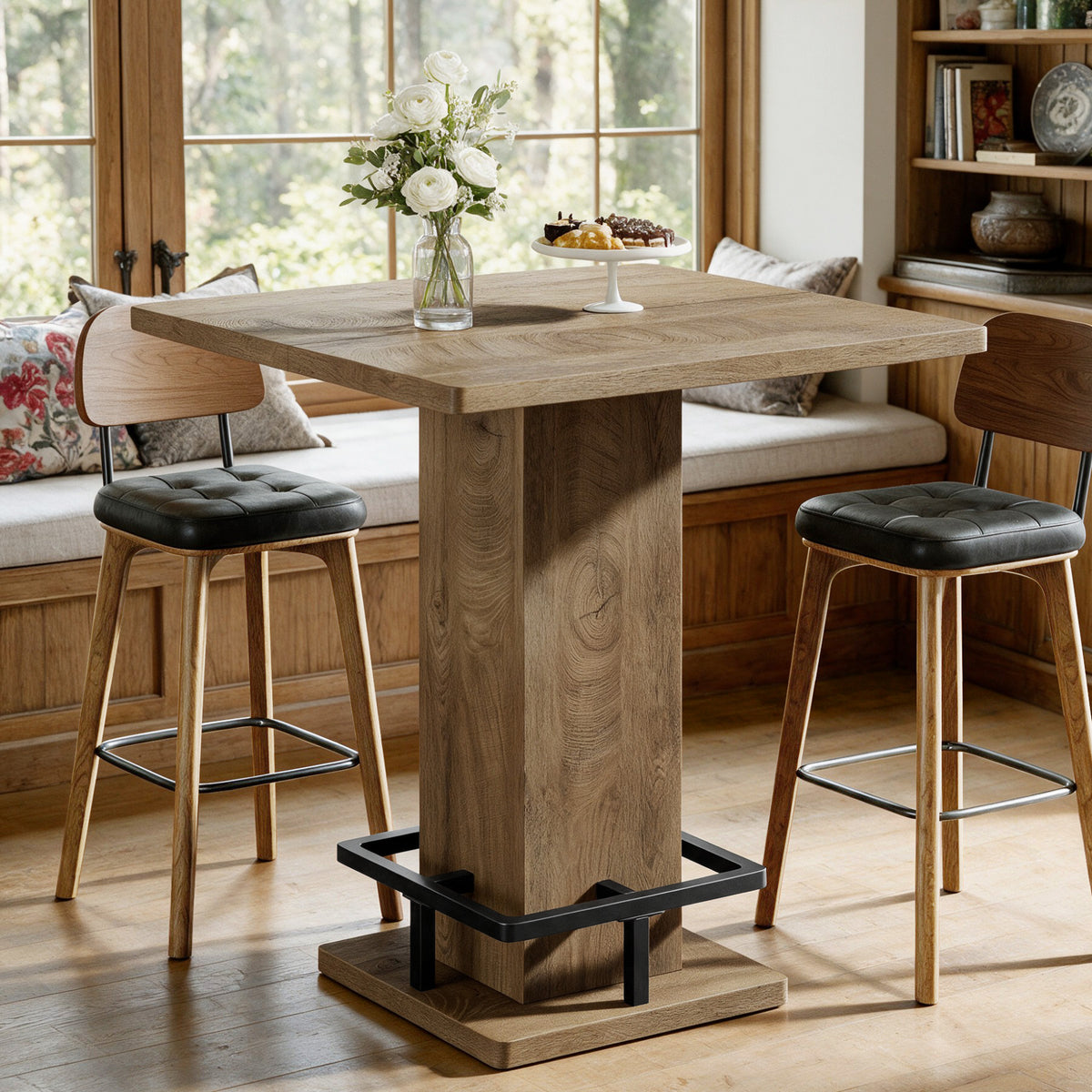 81cm Square Counter Height Dining Table, Small Space Kitchen Table