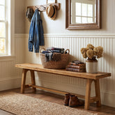 Tribesigns 63-Inch Solid Wood Entryway Bench, Rustic Hallway Shoe Bench for Mudroom 3