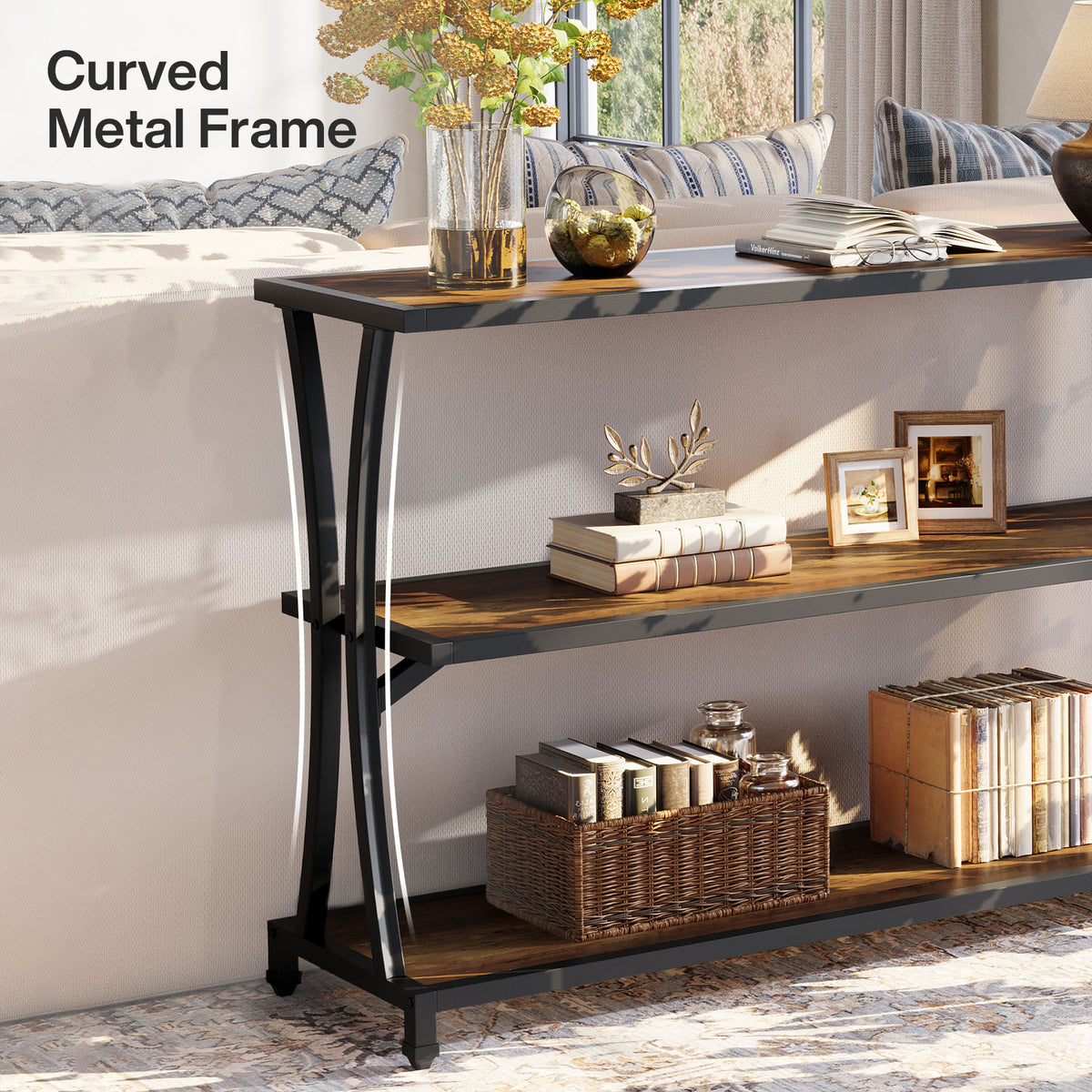 Tribesigns 3-shelf console table, narrow hall table for the living room