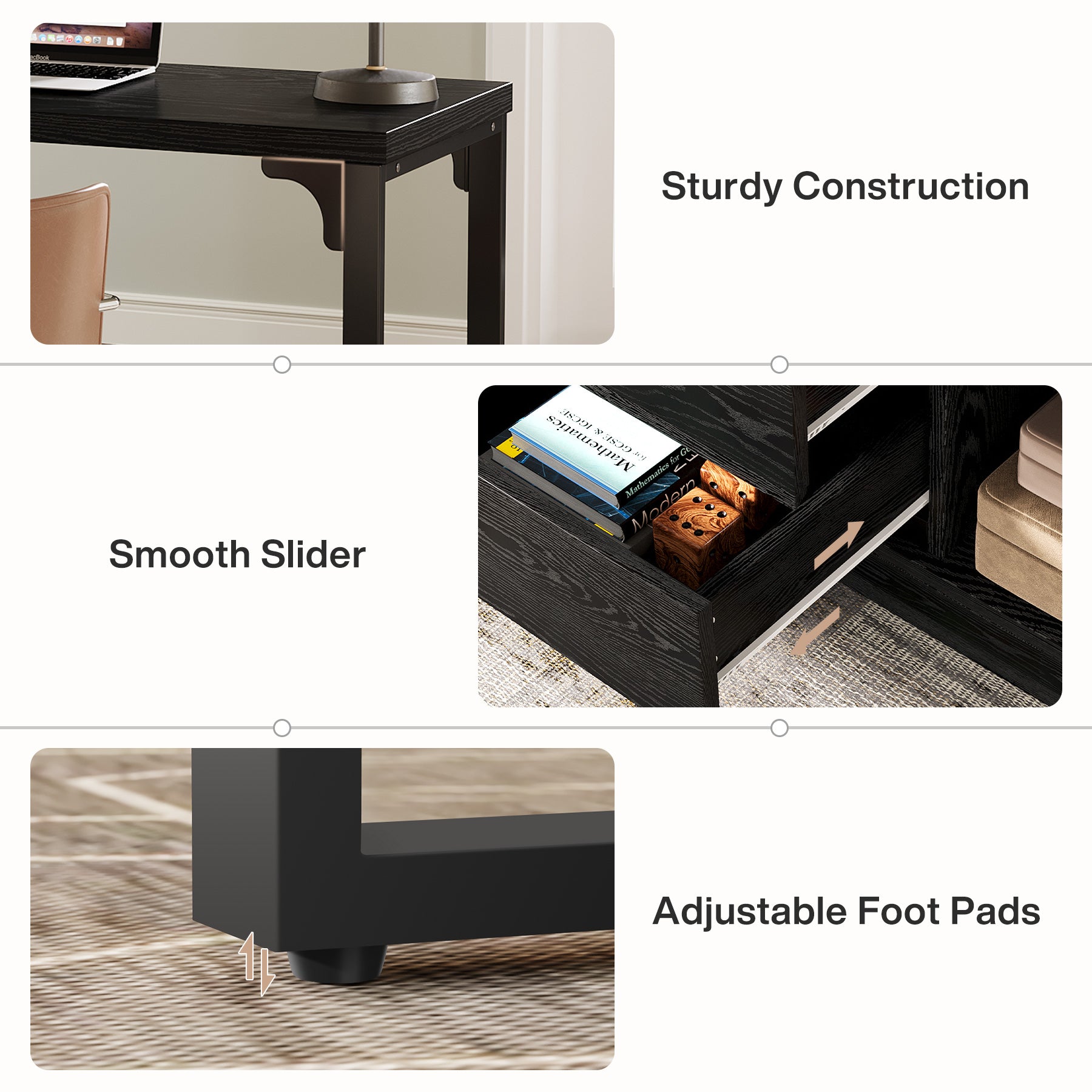 L-Shaped Computer Desk, Reversible Corner Desk With Drawer Cabinet