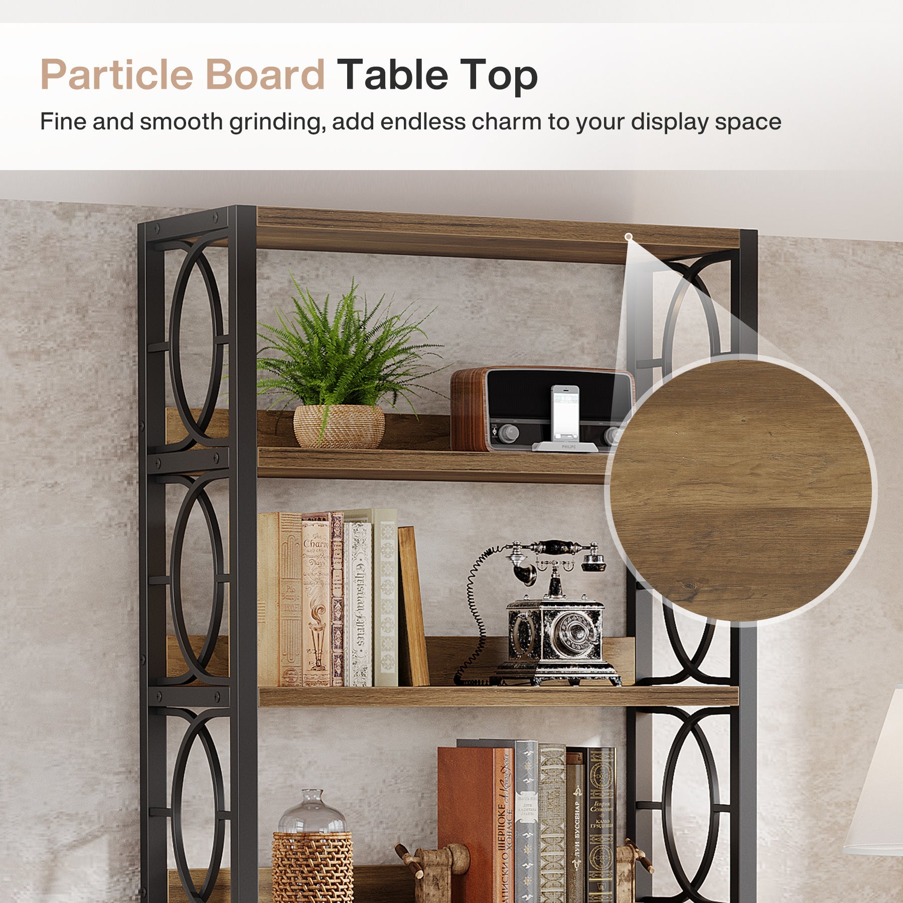 6 - Tier Bookshelf, 70.86" Bookcase Industrial Freestanding Display Shelf Tribesigns