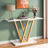 43" Gold Console Table, Modern Hallway Table Entryway Tables Narrow Sofa Table for Living Room 3