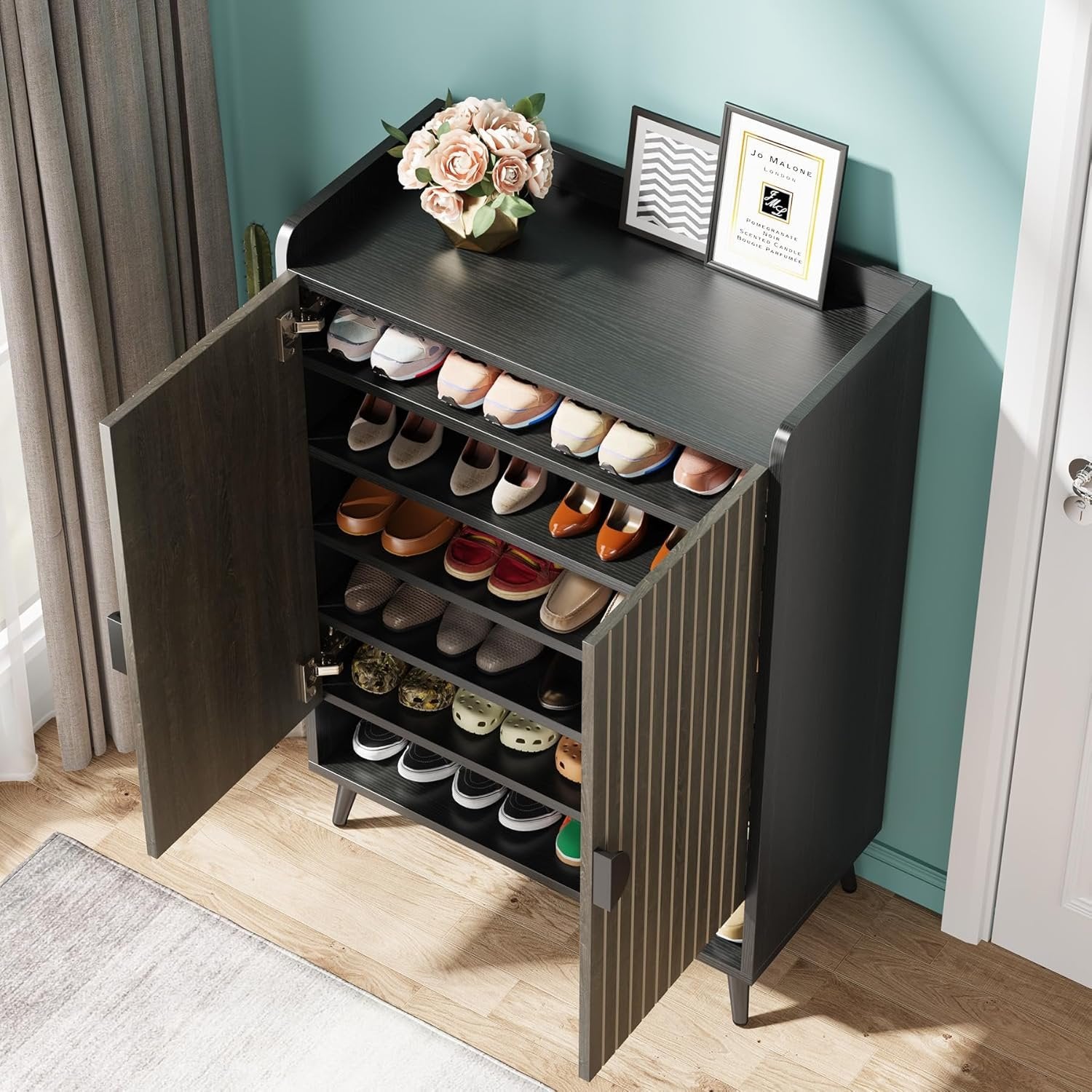 7-Tier Shoe Cabinet, Shoe Storage Organizer with Adjustable Shelves
