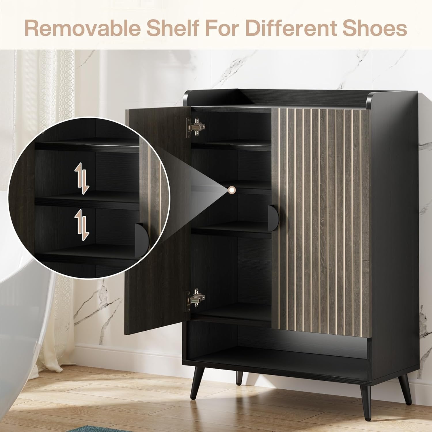 7-Tier Shoe Cabinet, Shoe Storage Organizer with Adjustable Shelves