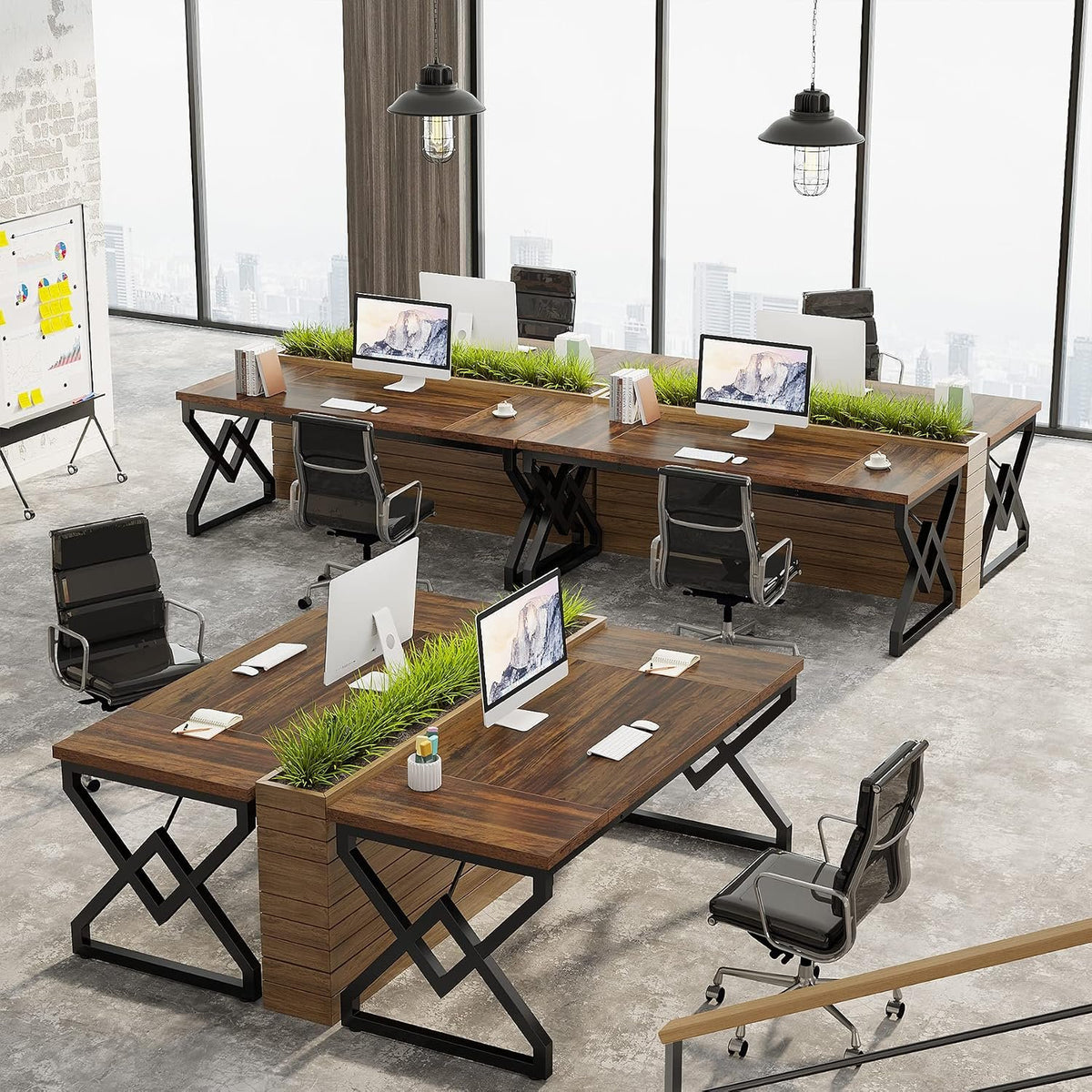 160cm Computer Desk, Extra Thick Wood Top & Metal Frame
