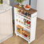 4-Tier Storage Cart, Slim Rolling Narrow Kitchen Cart for Small Place