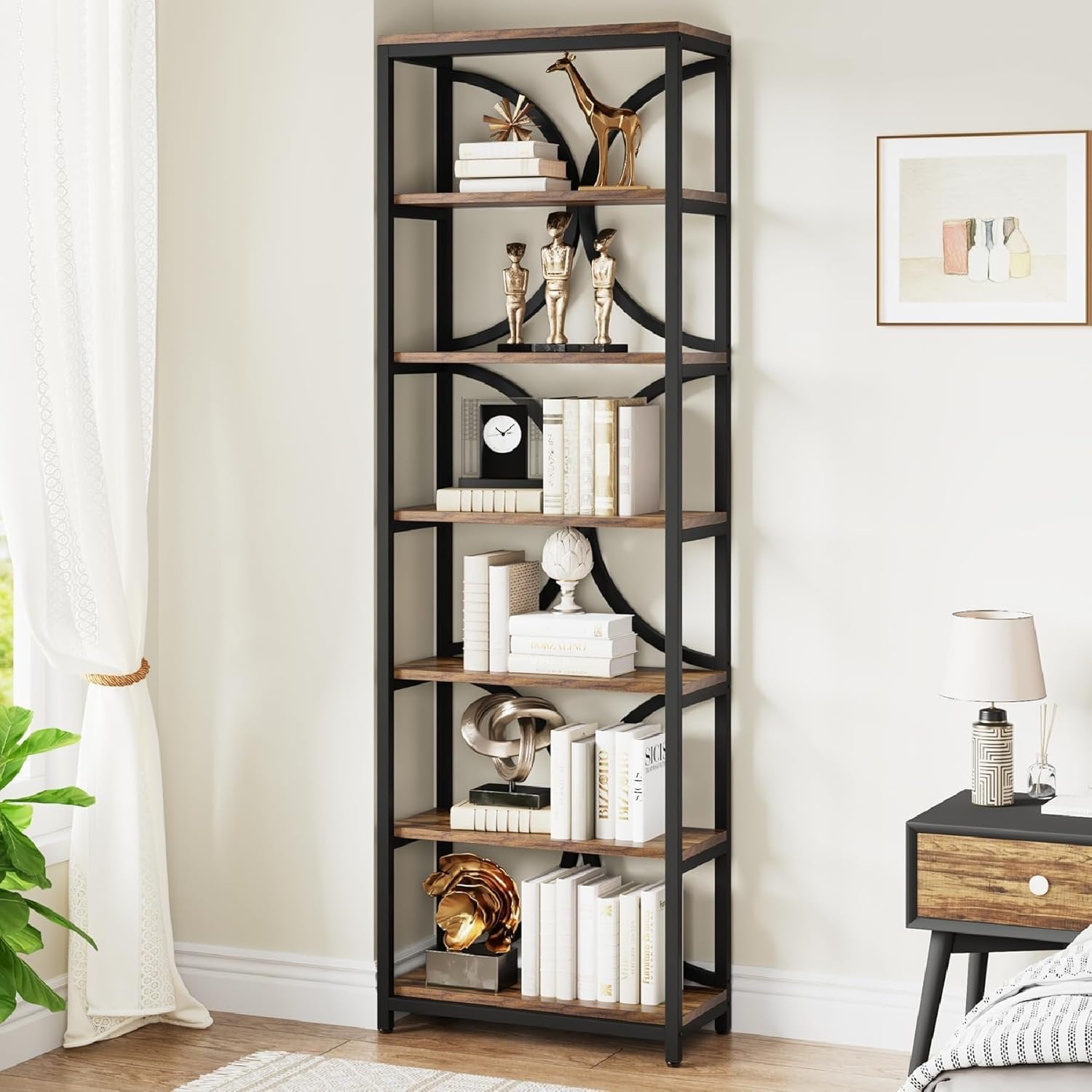 78.74" High 6-Tier Open Shelf for Home Office and Living Room