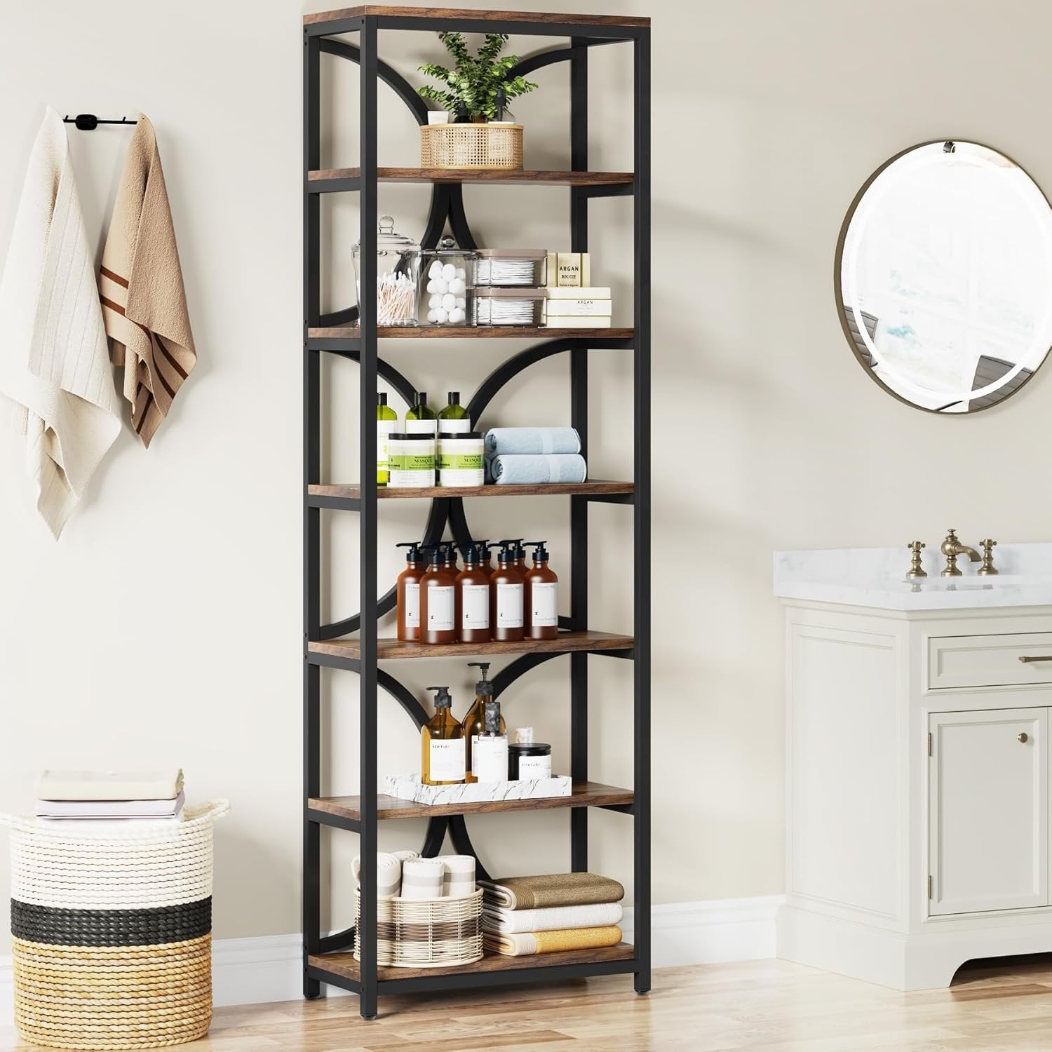 78.74" High 6-Tier Open Shelf for Home Office and Living Room