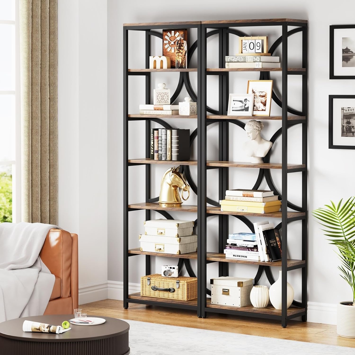 78.74" High 6-Tier Open Shelf for Home Office and Living Room