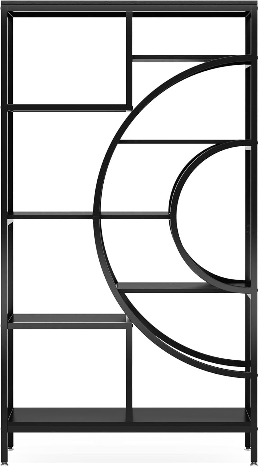 71" Bookcases, Industrial 8-Tiers Bookshelves with Geometric Metal Frame for Home Office