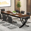 78" Conference Table for 6-8 People, Rectangular Table with Metal Frame