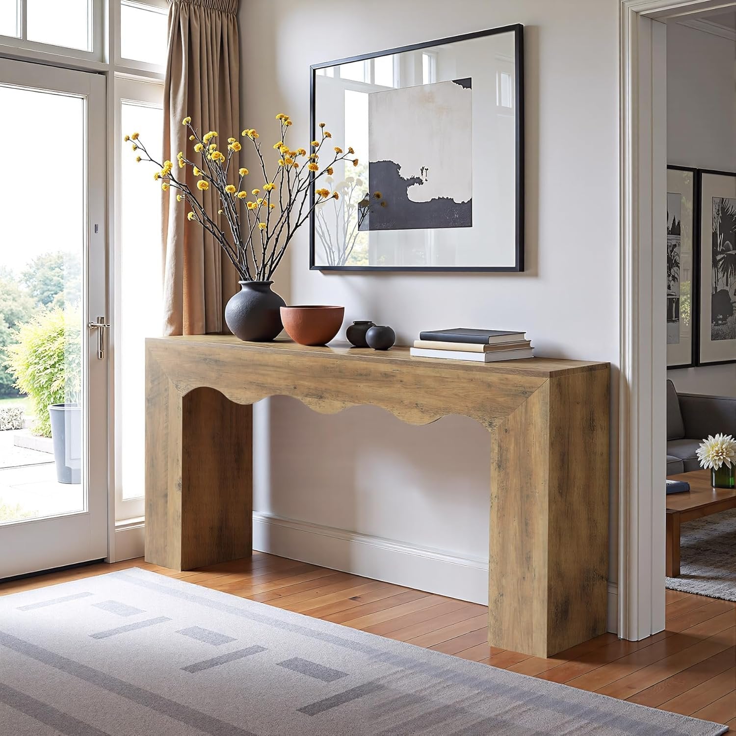 63" The Homestead Haven, Narrow Farmhouse Console Table with Storage Base