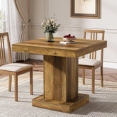 80cm Square Dining Table, Rustic 4-Seater Kitchen Table for Small Spaces 3