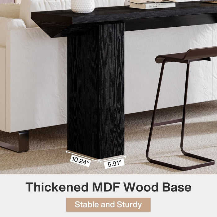 Tribesigns Console table for the hall, Farmhouse-style wooden coffee table behind the sofa