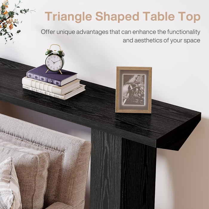 Tribesigns Console table for the hall, Farmhouse-style wooden coffee table behind the sofa