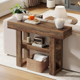 41.34" Console Table with 2 Tier Storage, Rustic Narrow Entryway Sofa Table for Hallway 3