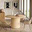 47.24" Round Dining Table, Farmhouse Kitchen Table with Metal Base for 4