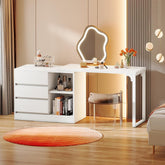 Modern Makeup Vanity, Dressing Table With 3 Drawers & Storage Shelves 3