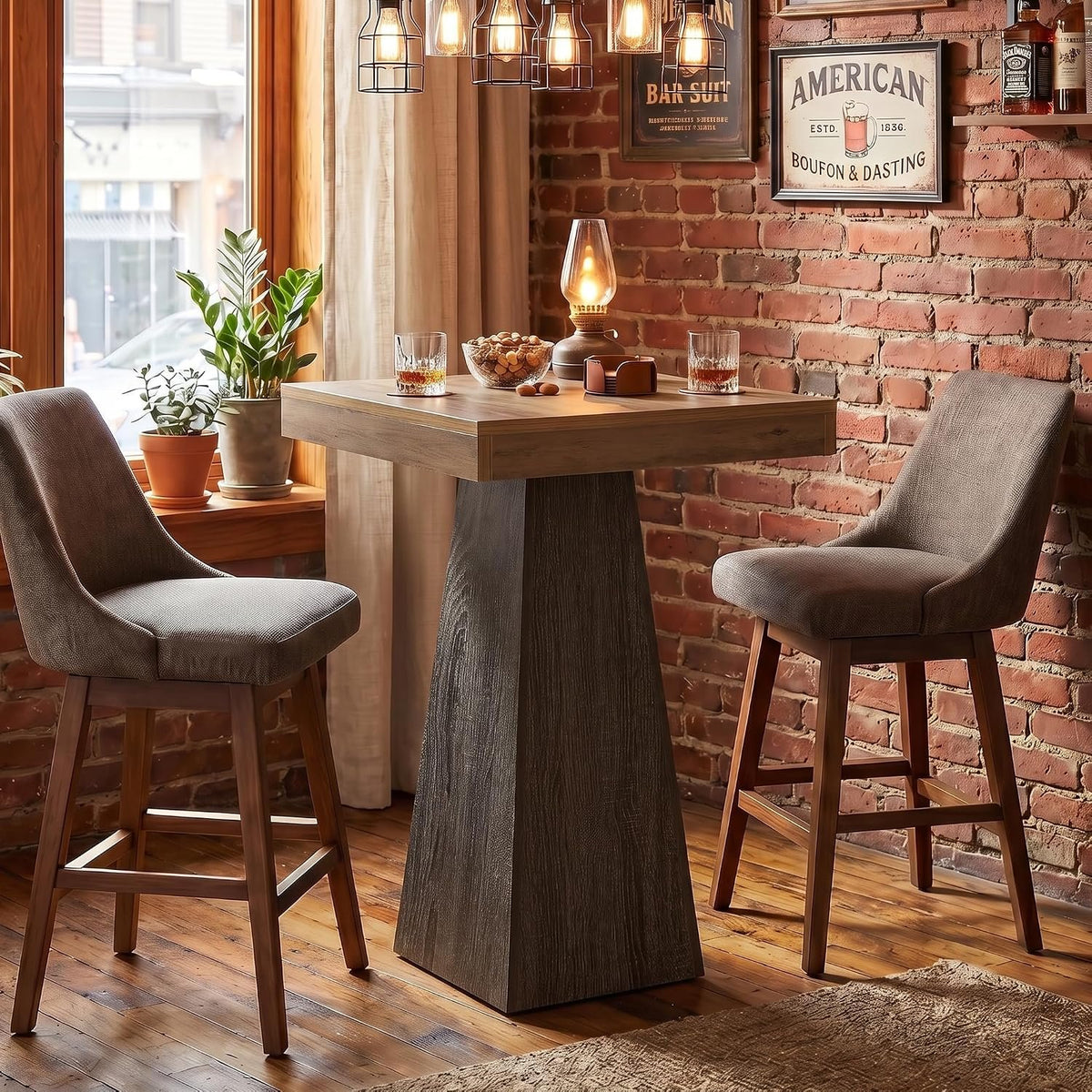 102cm Bar Table, High Bistro Table for Small Spaces