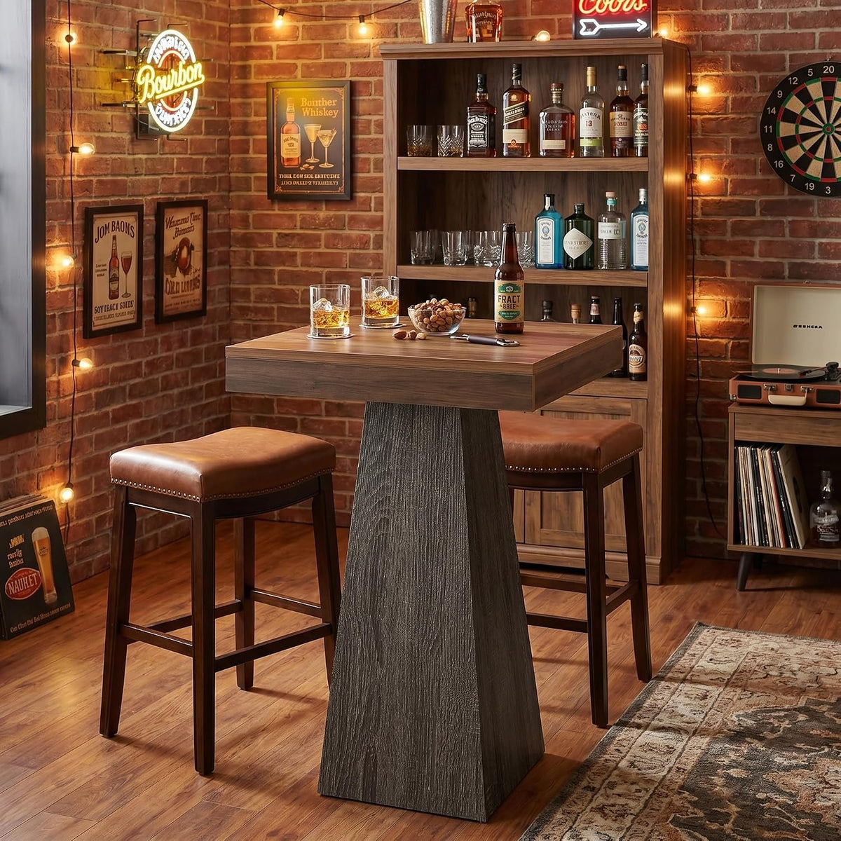 102cm Bar Table, High Bistro Table for Small Spaces