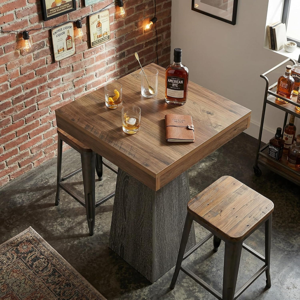 102cm Bar Table, High Bistro Table for Small Spaces