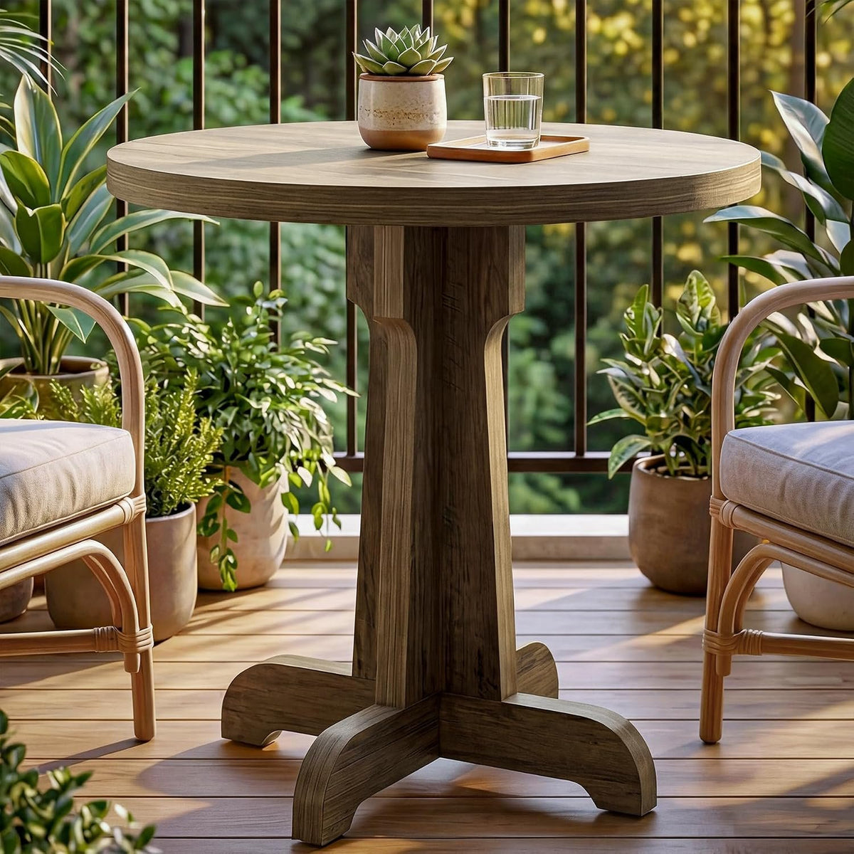 60cm Round Dining Table, 2-Person Small Cafe Table for Restaurant