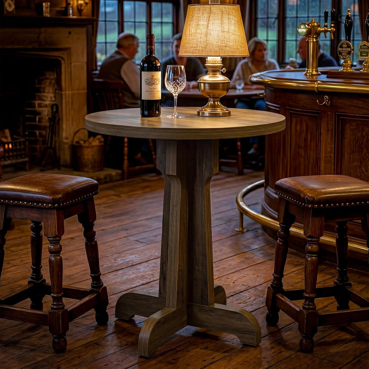 60cm Round Dining Table, 2-Person Small Cafe Table for Restaurant