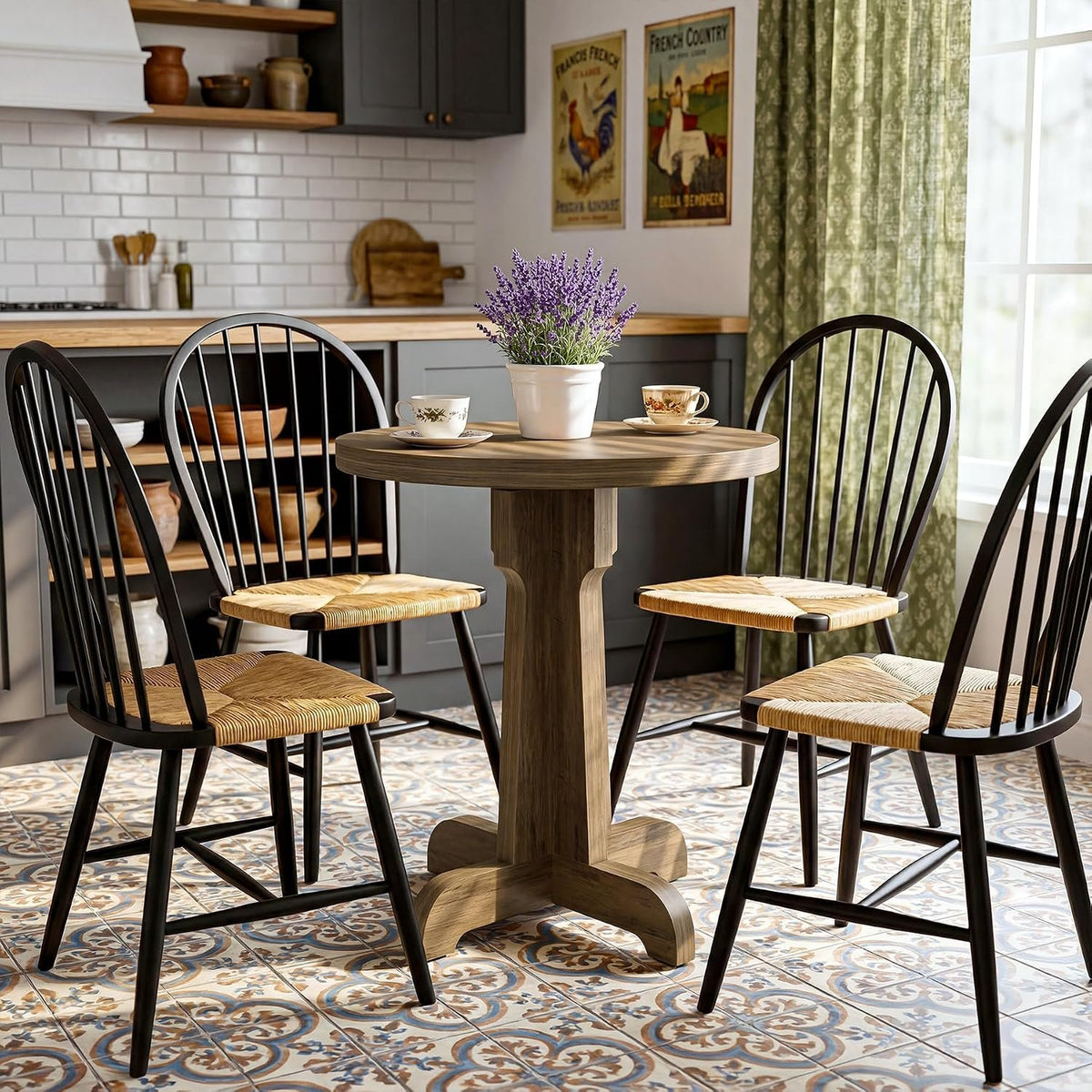 60cm Round Dining Table, 2-Person Small Cafe Table for Restaurant