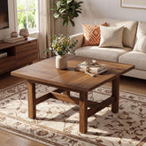 79cm Square Coffee Table, Sturdy Wooden Living Room Table 3