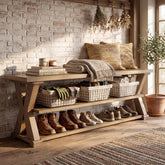 160cm Shoe Bench, 3-Tier Entryway Storage Bench with Seat for Hallway 3