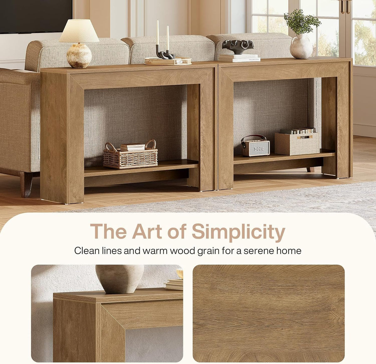 105cm Console Table, Narrow Hallway Table with Open Storage