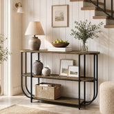 160cm Console Table, Narrow 3-Tier Entryway Table with Metal Frame 3