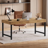 140cm Executive Desk, Simple Industrial Desk with Metal Frame 3