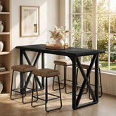 140cm Bar Table, Industrial Metal X-Base for 2-4 People 3