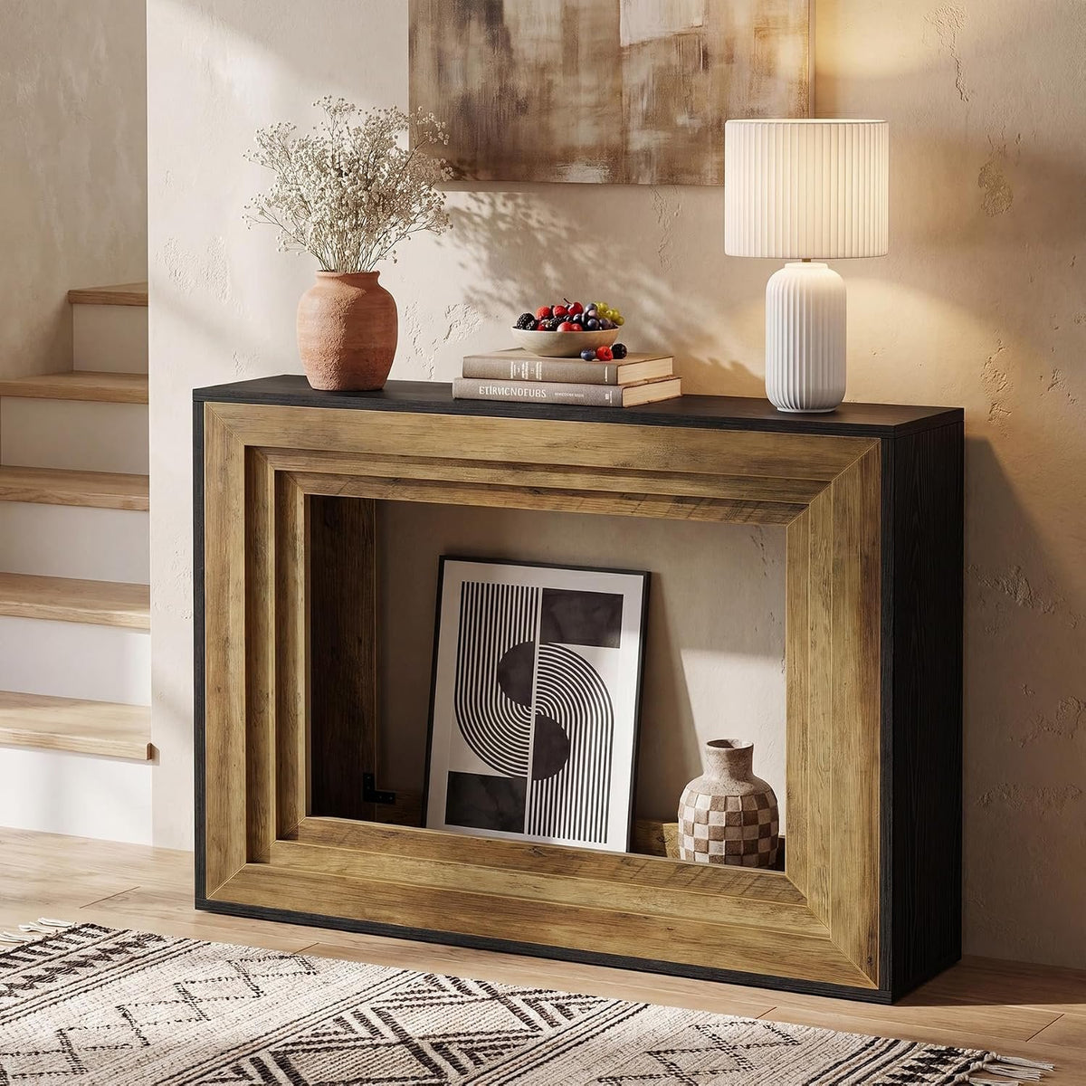 105cm Console Table, Narrow 2-Tier Hallway Table for Living Room Entryway