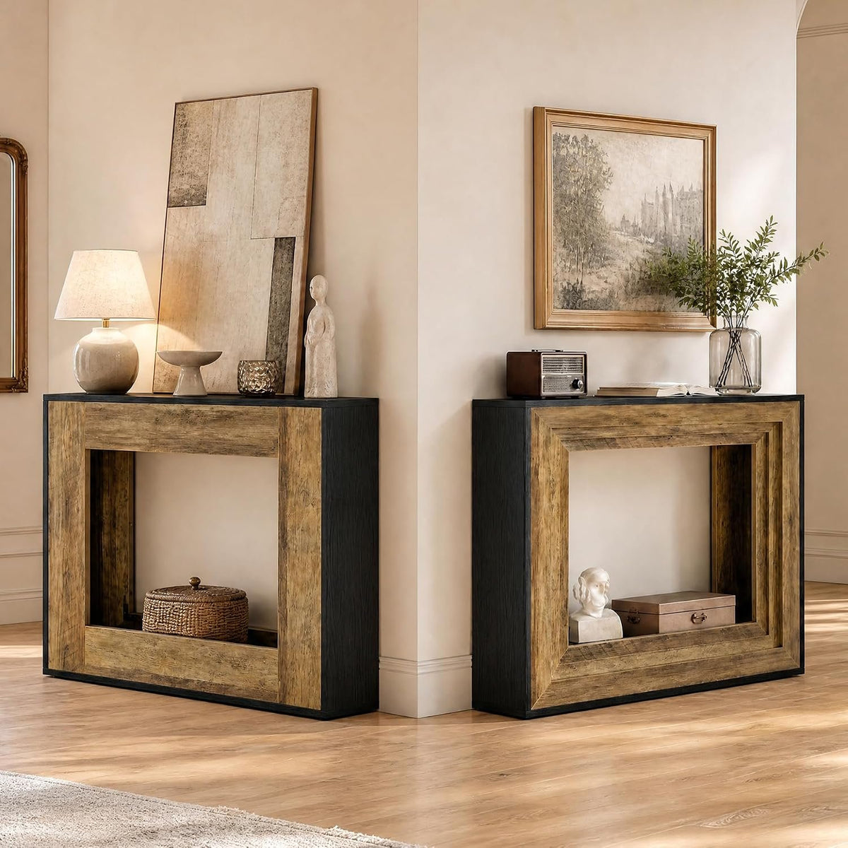 105cm Console Table, Narrow 2-Tier Hallway Table for Living Room Entryway