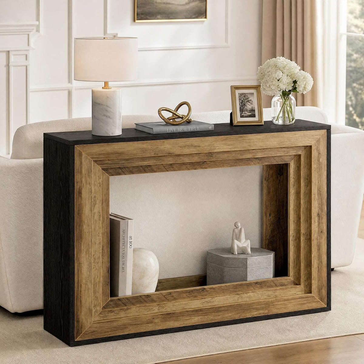 105cm Console Table, Narrow 2-Tier Hallway Table for Living Room Entryway