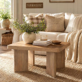 80cm Square Coffee Table, Rustic Small Living Room Table with Sturdy Top 3