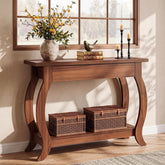 105cm Console Table, Farmhouse Sofa Table with Drawer & Shelf for Entryway Living Room 3