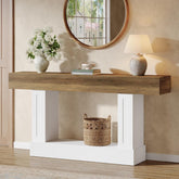 160cm Console Table, Narrow Rustic Open Storage for Hallway Living Room 3