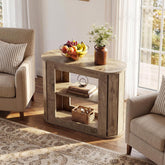 50cm Narrow Side Table, 3-Tier Wooden Nightstand for Living Room Bedroom 3