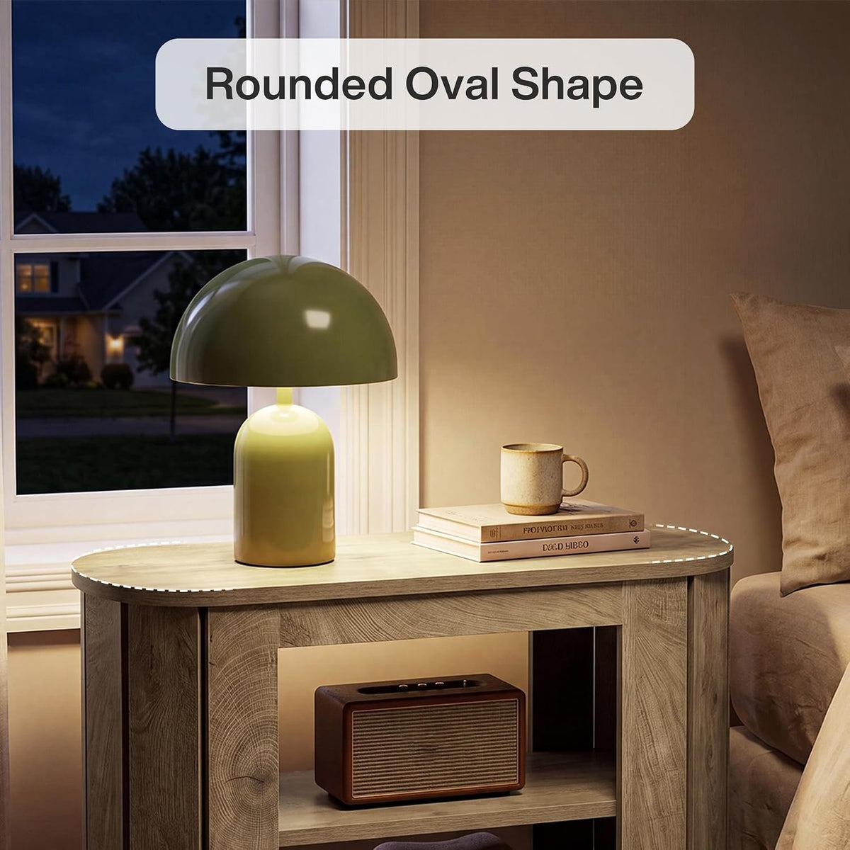 50cm Narrow Side Table, 3-Tier Wooden Nightstand for Living Room Bedroom
